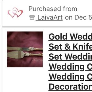 Cake cutting utensils for wedding- NEVER USED